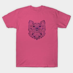 Witches Purple and Gold Mandela Cat T-Shirt